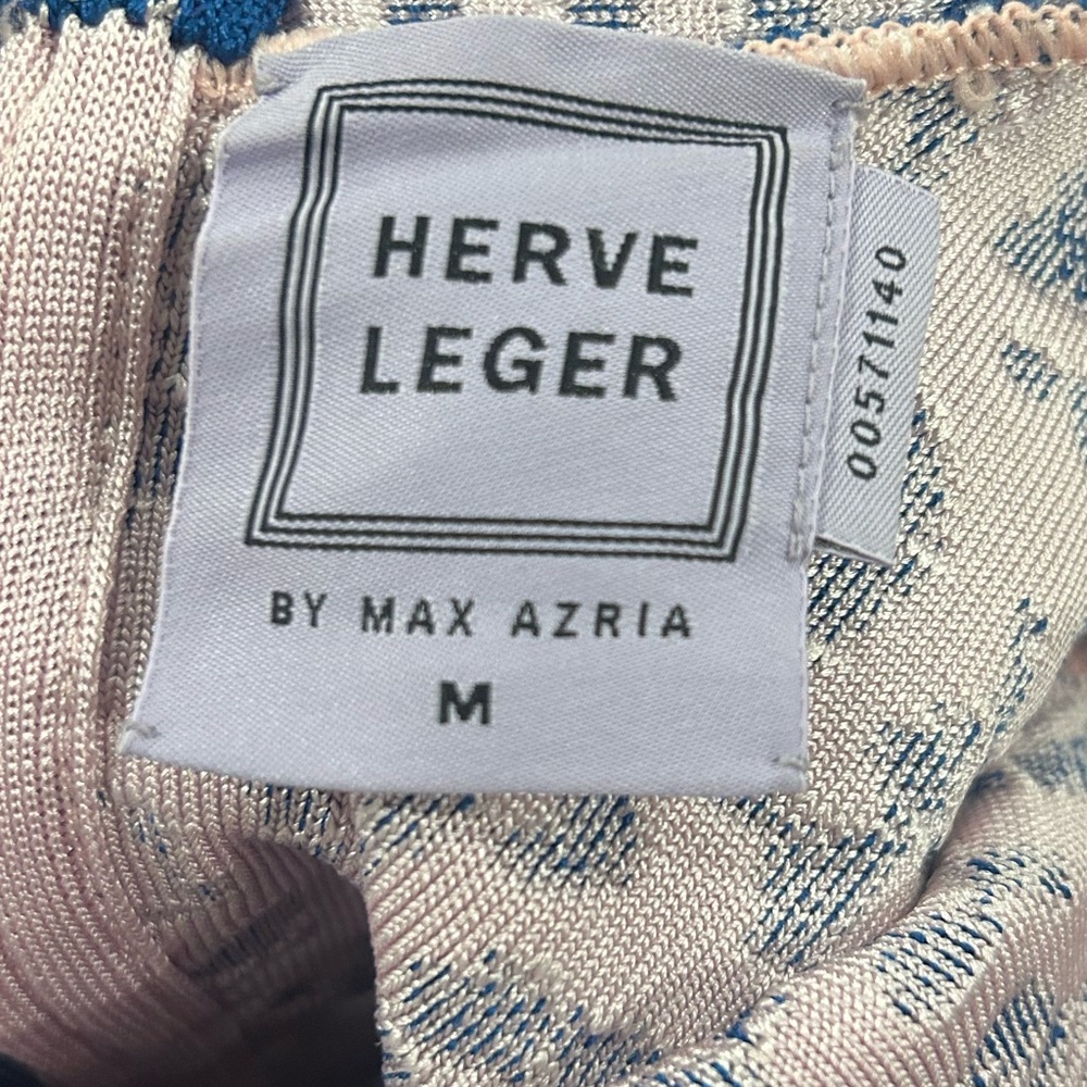 Herve Leger Blue and White Mini Dress - Picture 3 of 6